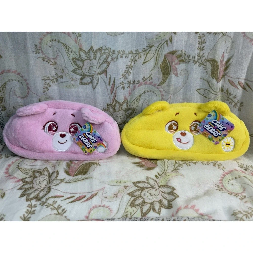 Carebear‎ Pencil Cases, Soft Cute And Fluffy, NWT Pink/Yellow